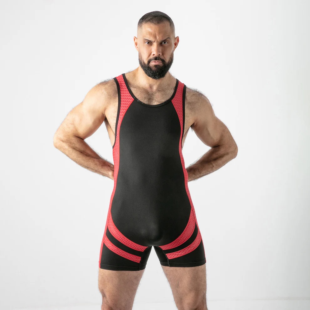 Locker Gear Open Access Singlet - Schwarz/Rot