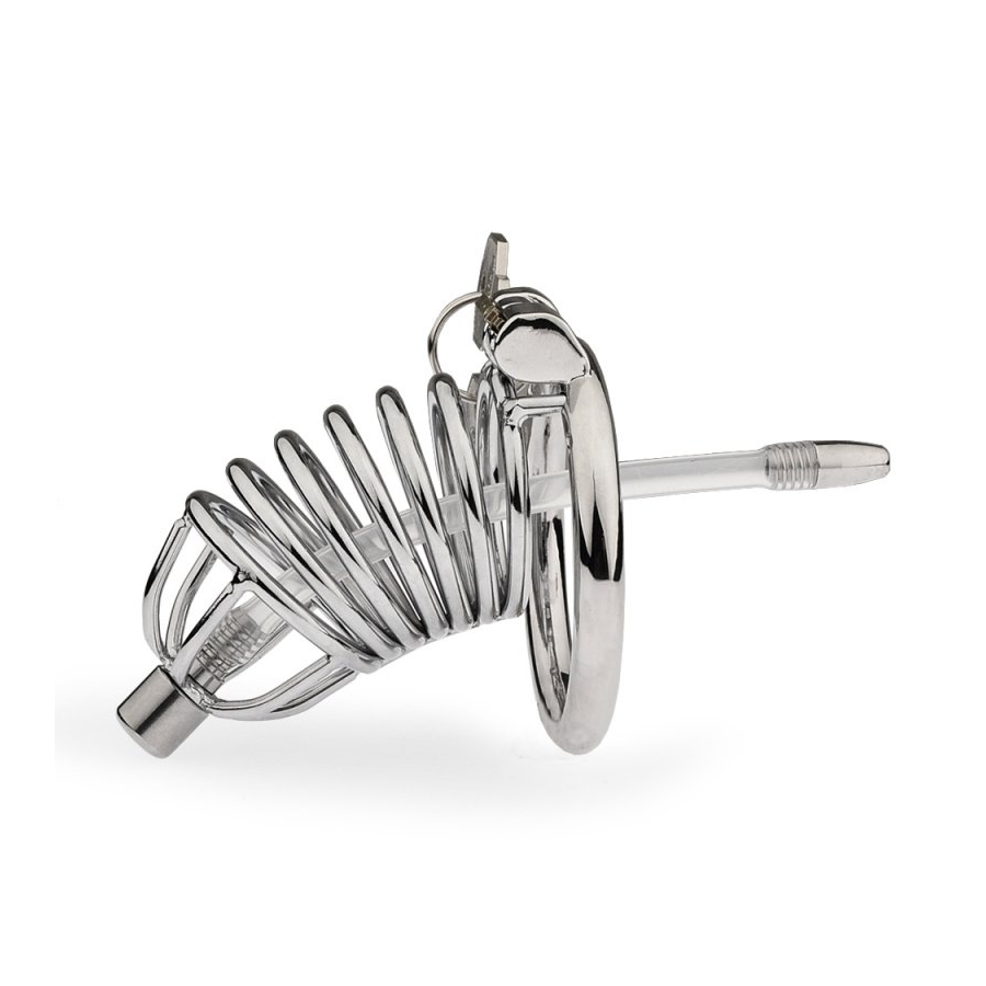 Keuschheitskäfig Reegik mit Urethra-Stab 4,5 cm