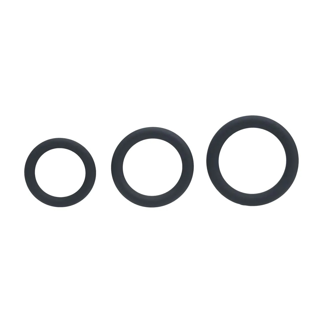 Silikon Cockring Set von 3 XS/S/M - Schwarz