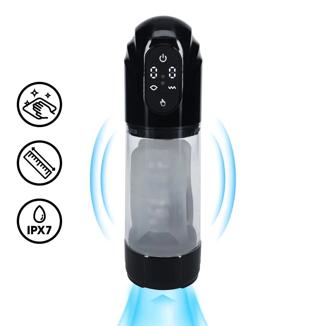 TechnoThrust Automatische Penispumpe mit Masturbator - Schwarz