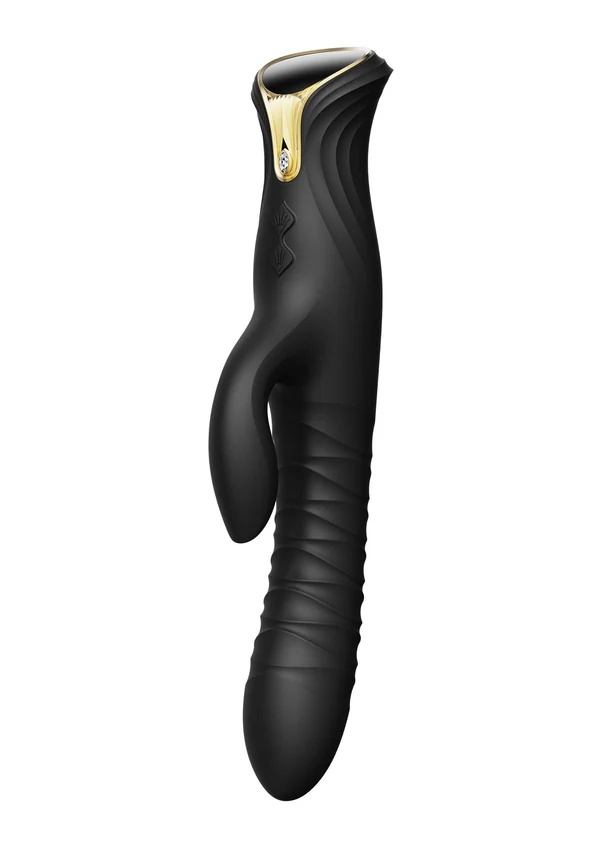 Stoßende und Heizende Rabbit Vibrator Mose - Schwarz