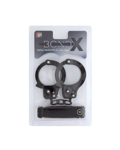 BondX metalen handboeien en liefdes touw (3m)