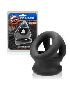 Oxballs Tri Squeeze  Cocksling met Ballstretcher - Zwart