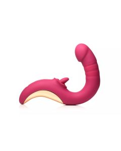 XR Brands Likkende en Stotende Vibrator - Roze
