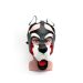 Puppy-Play-Maske 665 Leather - Schwarz/Weiß/Rot