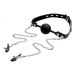 Silikon Ballgag mit Nippelklemmen