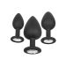 Silikon Buttplug Set mit Silbernem Stein Silikon Buttplug Set mit Silbernem Stein