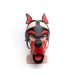 Puppy Play Maske 665 Leather - Schwarz/Rot/Weiß