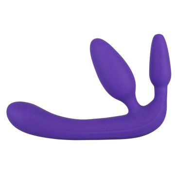Drei Doppelter Strap-On Dildo - Lila