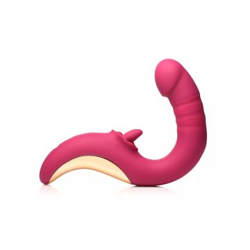 XR Brands Leckender und Stoßender Vibrator - Rosa