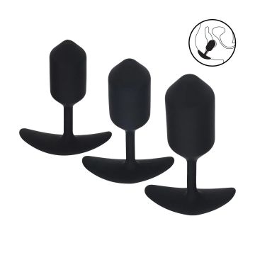 Gewichtetes Silikon-Buttplug-Trainingsset von 3 - Schwarz