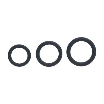 Silikon Cockring Set von 3 XS/S/M - Schwarz