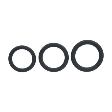 Silikon-Cockring-Set aus 3 L/XL/XXL - Schwarz