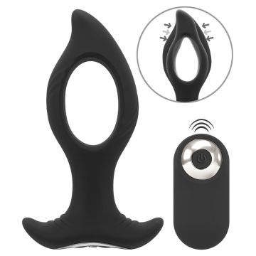 Anos - Vibrierender Buttplug mit Loch - Schwarz