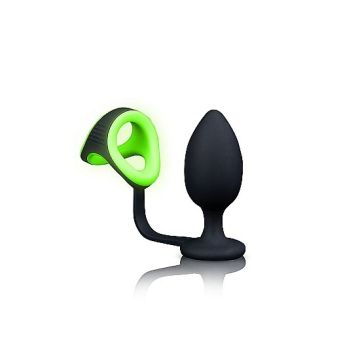 Buttplug Penisring und Ball Strap - Neon Grün
