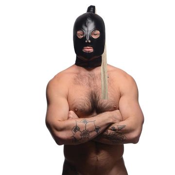 Bondage-Maske mit Blonder Pferdeschwanz