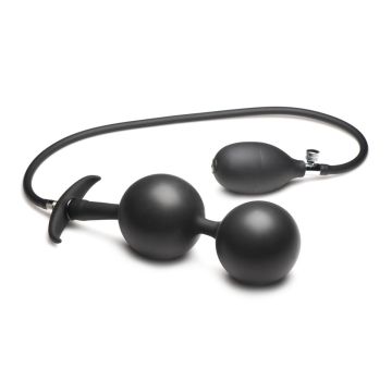 Aufblasbarer Silikon-Buttplug - Schwarz