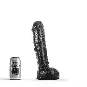 All Black Realistischer Dildo Schwarz - 29 cm