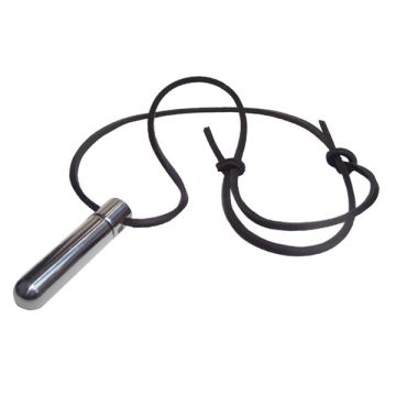 Poppers Inhalator Edelstahl mit Lederschnur