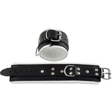 Mister B Leren Enkelboeien - Zwart/Wit