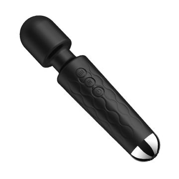 Wand Vibrator Beautylit 20 cm Kopf 4,2 cm - Schwarz 