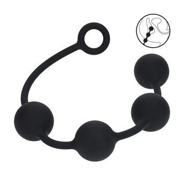 Runde Silikon-Analkugeln 5 cm - Schwarz