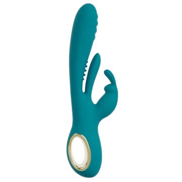 Rabbit-Vibrator mit Stoßfunktion - Blau