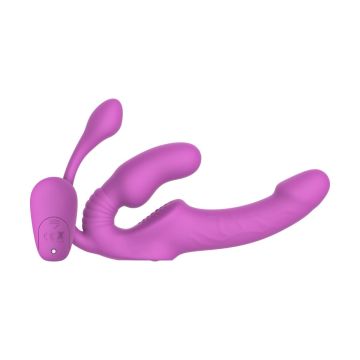 Teazers – Strapless Strap-On Vibrator mit Analplug – Rosa