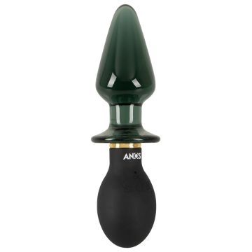 Anos Vibrations-Buttplug Glas und Silikon Double-ended - Schwarz