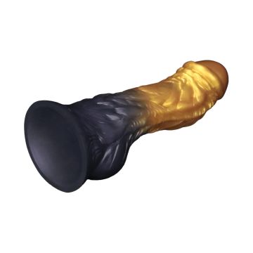 Dual Density Aufblasbarer Dildo 19 cm - Gold/Schwarz
