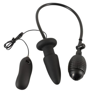 Aufblasbarer und Vibrierender Buttplug - Schwarz