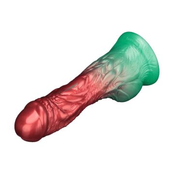 Dual Density Aufblasbarer Dildo 20 cm - Rot/Grün