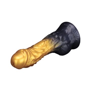 Dual Density Aufblasbarer Dildo 19 cm - Gold/Schwarz