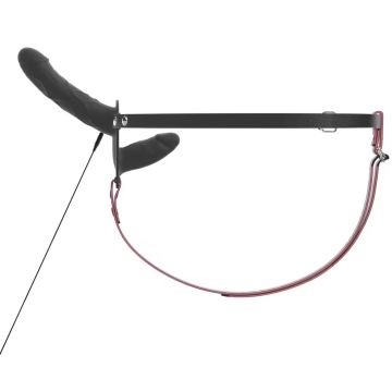 You2Toys Dubbele Vibrerende Strap-On met Afstandsbediening - Zwart