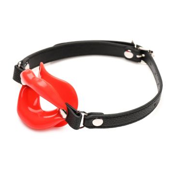 Master Series Silicone Open Mond Gag Juicy Lips - Rood