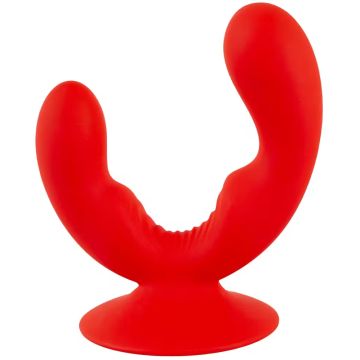 Dualvibrator mit Saugnapf - Rot