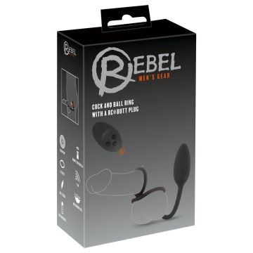 Rebel Cock- und Ballring mit RC Buttplug