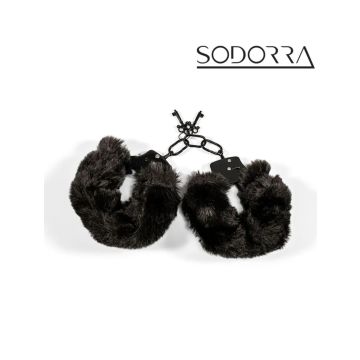 Sodorra Fluffy Handschellen - Schwarz