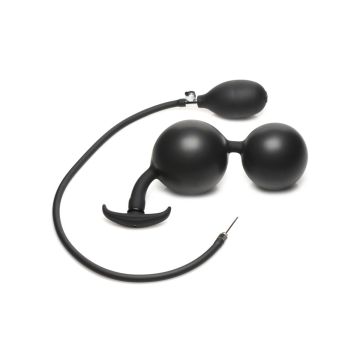 Aufblasbarer Silikon-Buttplug - Schwarz