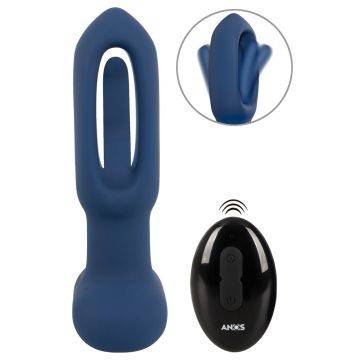 Anos - RC Flicking Tongue Buttplug mit Vibration - Blau