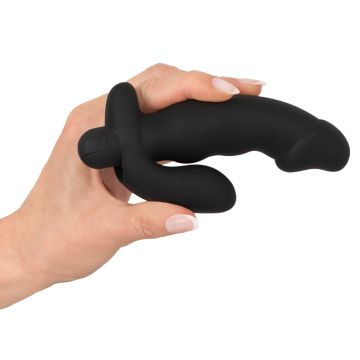 Anos Vibrating Buttplug in Penisform - Schwarz