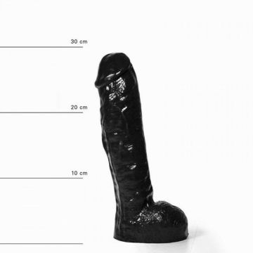 All Black Realistischer Dildo Schwarz - 29 cm