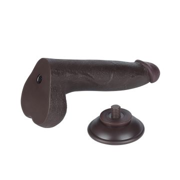 Realistischer Abstreifbarer Dildo Mit Hoden Braun - 20 cm