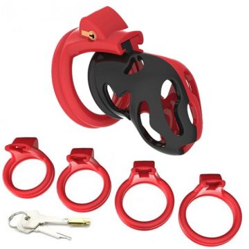 Peniskäfig Dinoz - Schwarz/Rot