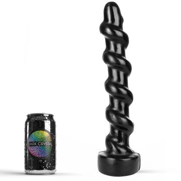 Dark Crystal Schwarzer Spiral Buttplug - 34 cm