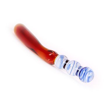 Kiotos Glazen Dildo Blue & Amber Curves - 23.3 cm