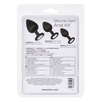 Silikon Buttplug Set mit Silbernem Stein