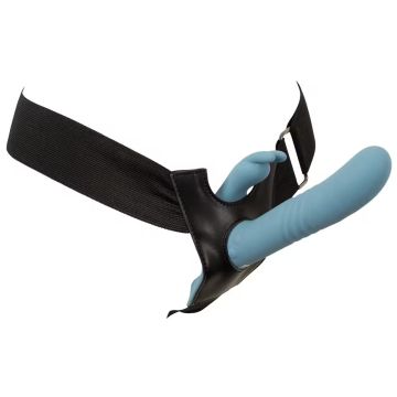 You2Toys Vibrerende en Stotende Strap-On Set met Afstandsbediening - Blauw