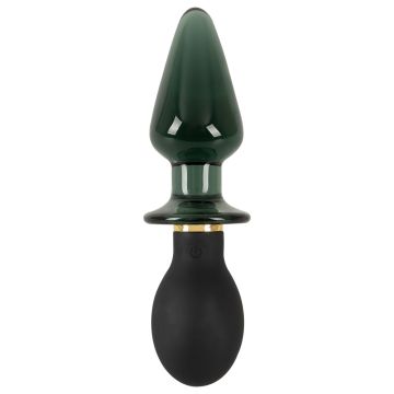 Anos Vibrations-Buttplug Glas und Silikon Double-ended - Schwarz