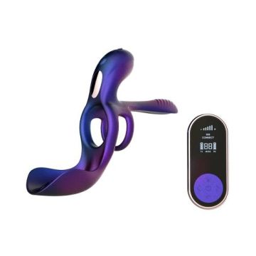 Hueman Cockring mit Eichel- und Perineumstimulator Zenith - Lila
